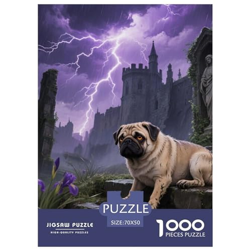 Pug Puzzles Geeignet Für Erwachsene Und Kinder Kreativ 1000 Teile niedlich Haustier Spiele Unique Home Decor 70x50cm Pug Puzzles Geeignet Für Erwachsene Und Kinder Kreativ 1000 Teile niedlich Haustier Spiele Unique Home Decor 70x50cm von XDDBYUIZP