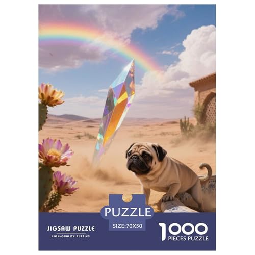 Pug Puzzles Geeignet Für Erwachsene Und Kinder Kreativ 1000 Teile niedlich Haustier Spiele Unique Home Decor 70x50cm Pug Puzzles Geeignet Für Erwachsene Und Kinder Kreativ 1000 Teile niedlich Haustier Spiele Unique Home Decor 70x50cm von XDDBYUIZP