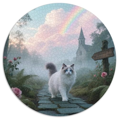 Ragdoll 1000 Stück Puzzle VerringerterDruck Süße Haustiere Circular Puzzles Puzzle-Spiele Wand Dekoration Geschenk (67.5x67.5cm) von XDDBYUIZP