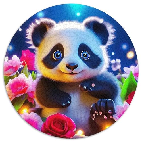 Riesenpanda 1000 PCS Puzzles Stressabbau-Spielzeug Für Erwachsene Kinder Runden Puzzle Puzzle-Spiele Wand Dekoration Geschenk (67.5x67.5cm) von XDDBYUIZP