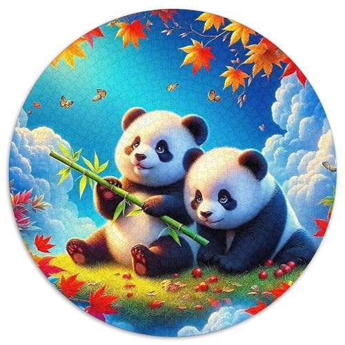 Riesenpanda 1000 Stück Puzzles Circular Puzzle Puzzle-Spiele Wand Dekoration Geschenk (67.5x67.5cm) von XDDBYUIZP