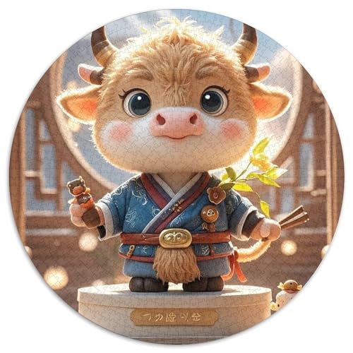 Rinder 1000 PCS Puzzles Stressabbau-Spielzeug Für Erwachsene Kinder Lindo Rund Puzzle Puzzle-Spiele Wand DekoRatteteteion Geschenk 1000pcs (67.5x67.5cm) von XDDBYUIZP