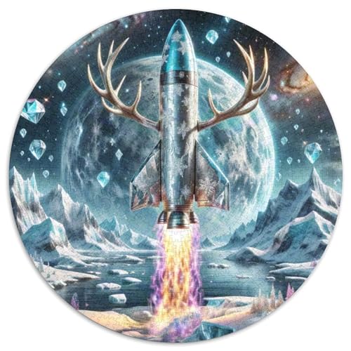 Rocket 1000 Stück Puzzle Für Erwachsene Und Kinder Raumfahrzeug Rundes Puzzle Spiele Wand Dekoration Geschenk (67.5x67.5cm)​ von XDDBYUIZP