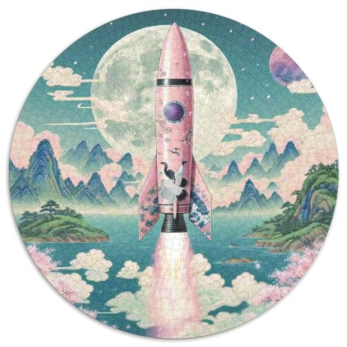 Rocket 1000 Stück Puzzle Für Erwachsene Und Kinder Raumfahrzeug Rundes Puzzle Spiele Wand Dekoration Geschenk (67.5x67.5cm)​ von XDDBYUIZP