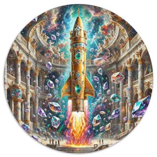 Rocket 1000 Stück Puzzle Für Erwachsene Und Kinder Raumfahrzeug Rundes Puzzle Spiele Wand Dekoration Geschenk (67.5x67.5cm)​ von XDDBYUIZP
