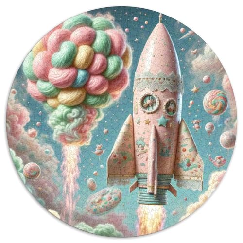 Rocket 1000 Stück Puzzle Für Erwachsene Und Kinder Raumfahrzeug Rundes Puzzle Spiele Wand Dekoration Geschenk (67.5x67.5cm)​ von XDDBYUIZP