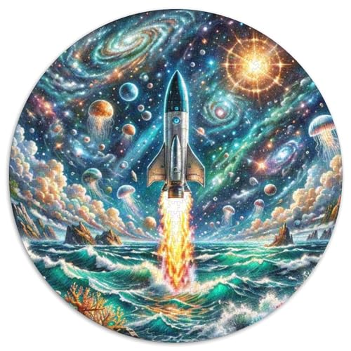 Rocket 1000 Stück Puzzle Stressabbau-Spielzeug Für Erwachsene Kinder Raumfahrzeug Rundes Puzzle Spiele Wand Dekoration Geschenk (67.5x67.5cm)​ von XDDBYUIZP
