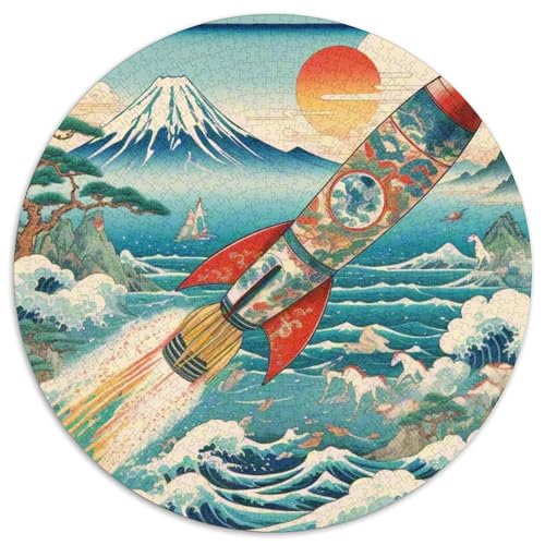 Rocket 1000 Stück Puzzle Stressabbau-Spielzeug Für Erwachsene Kinder Raumfahrzeug Rundes Puzzle Spiele Wand Dekoration Geschenk (67.5x67.5cm)​ von XDDBYUIZP