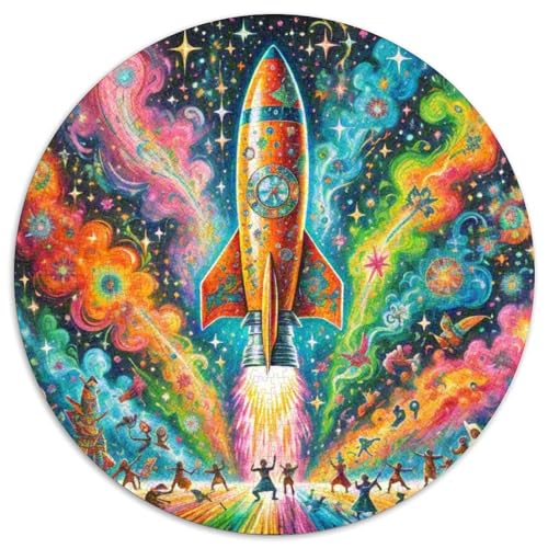Rocket 1000 Stück Puzzle Stressabbau-Spielzeug Für Erwachsene Kinder Raumfahrzeug Rundes Puzzle Spiele Wand Dekoration Geschenk (67.5x67.5cm)​ von XDDBYUIZP