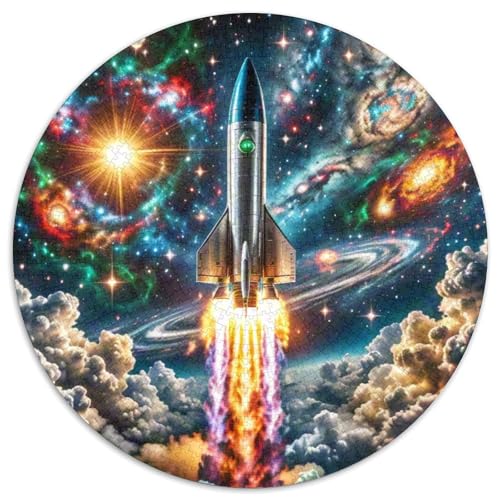 Rocket 1000 Stück Puzzle Stressabbau-Spielzeug Für Erwachsene Kinder Raumfahrzeug Rundes Puzzle Spiele Wand Dekoration Geschenk (67.5x67.5cm)​ von XDDBYUIZP
