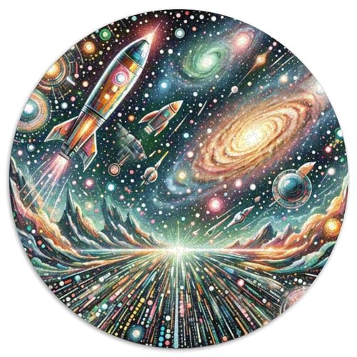 Rocket 1000 Stück Puzzle Stressabbau-Spielzeug Für Erwachsene Kinder Raumfahrzeug Rundes Puzzle Spiele Wand Dekoration Geschenk (67.5x67.5cm)​ von XDDBYUIZP