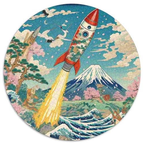 Rocket 1000 Stück Puzzle Stressabbau-Spielzeug Für Erwachsene Kinder Raumfahrzeug Rundes Puzzle Spiele Wand Dekoration Geschenk (67.5x67.5cm)​ von XDDBYUIZP
