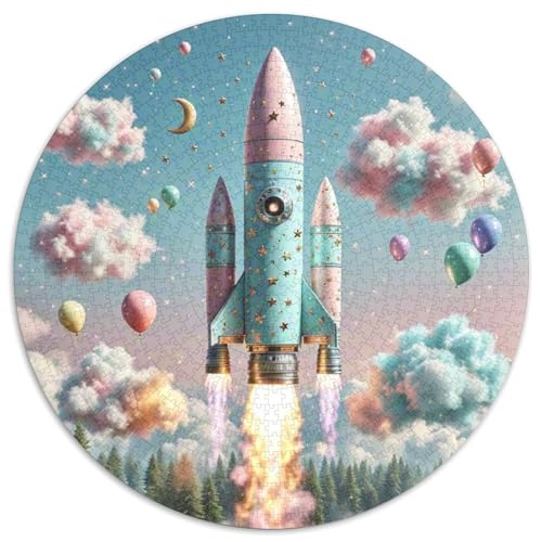 Rocket 1000 Stück Puzzle Stressabbau Spielzeug Für Familien Raumfahrzeug Rundes Puzzle Spiele Wand Dekoration Geschenk (67.5x67.5cm)​ von XDDBYUIZP