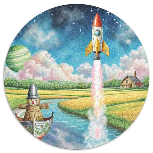 Rocket 1000 Stück Puzzle Stressabbau Spielzeug Für Familien Raumfahrzeug Rundes Puzzle Spiele Wand Dekoration Geschenk (67.5x67.5cm)​ von XDDBYUIZP