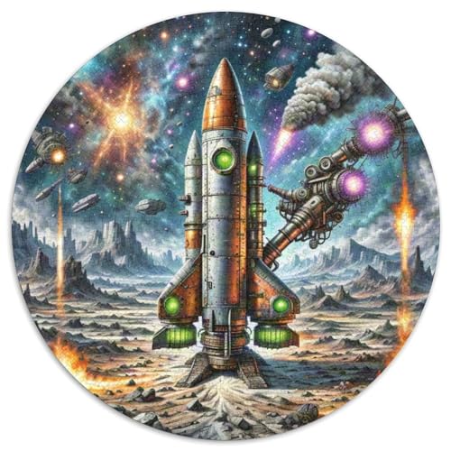 Rocket 1000 Stück Puzzle Stressabbau Spielzeug Für Familien Raumfahrzeug Rundes Puzzle Spiele Wand Dekoration Geschenk (67.5x67.5cm)​ von XDDBYUIZP