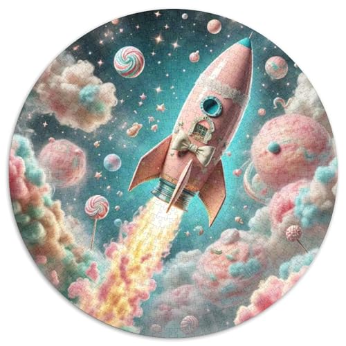 Rocket 1000 Stück Puzzle Stressabbau Spielzeug Für Familien Raumfahrzeug Rundes Puzzle Spiele Wand Dekoration Geschenk (67.5x67.5cm)​ von XDDBYUIZP