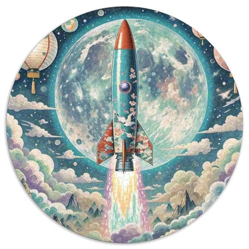 Rocket 1000 Stück Puzzle Stressabbau Spielzeug Für Familien Raumfahrzeug Rundes Puzzle Spiele Wand Dekoration Geschenk (67.5x67.5cm)​ von XDDBYUIZP