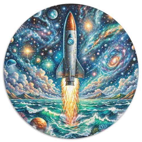 Rocket 1000 Stück Puzzle Stressabbau Spielzeug Für Familien Raumfahrzeug Rundes Puzzle Spiele Wand Dekoration Geschenk (67.5x67.5cm)​ von XDDBYUIZP