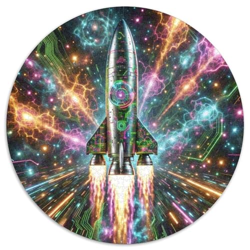 Rocket 1000 Stück Puzzle Stressabbau Spielzeug Für Familien Raumfahrzeug Rundes Puzzle Spiele Wand Dekoration Geschenk (67.5x67.5cm)​ von XDDBYUIZP