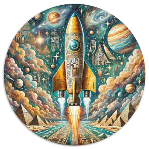 Rocket 1000 Stück Puzzle Stressabbau Spielzeug Für Familien Raumfahrzeug Rundes Puzzle Spiele Wand Dekoration Geschenk (67.5x67.5cm)​ von XDDBYUIZP