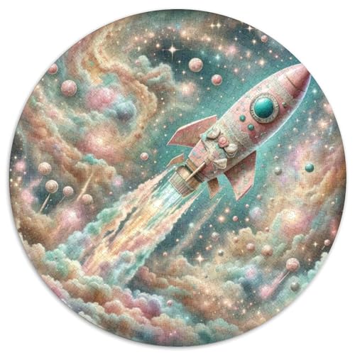 Rocket 1000 Stück Puzzle Verringerter Druck Raumfahrzeug Rundes Puzzle Spiele Wand Dekoration Geschenk (67.5x67.5cm)​ von XDDBYUIZP