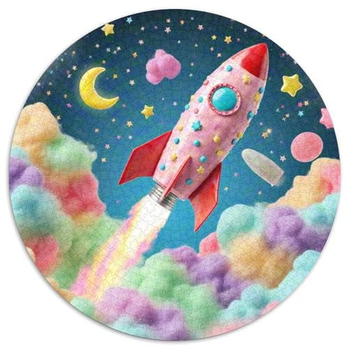 Rocket 1000 Stück Puzzle Verringerter Druck Raumfahrzeug Rundes Puzzle Spiele Wand Dekoration Geschenk (67.5x67.5cm)​ von XDDBYUIZP