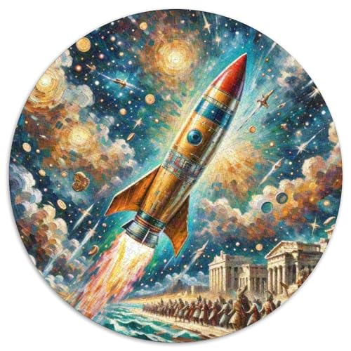 Rocket 1000 Stück Puzzle Verringerter Druck Raumfahrzeug Rundes Puzzle Spiele Wand Dekoration Geschenk (67.5x67.5cm)​ von XDDBYUIZP