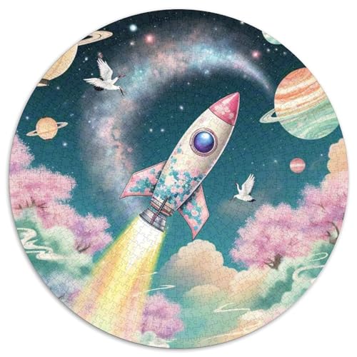 Rocket 1000 Stück Puzzle Verringerter Druck Raumfahrzeug Rundes Puzzle Spiele Wand Dekoration Geschenk (67.5x67.5cm)​ von XDDBYUIZP