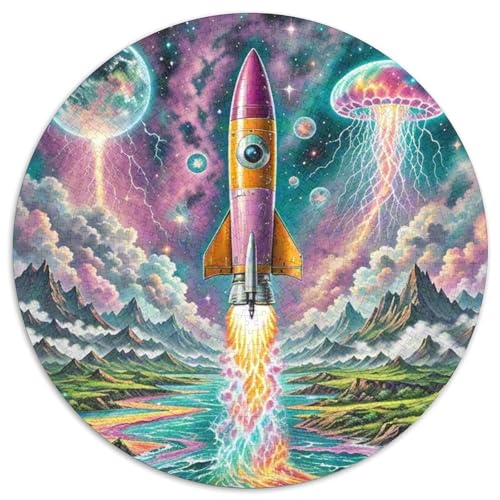 Rocket 1000 Stück Puzzle Verringerter Druck Raumfahrzeug Rundes Puzzle Spiele Wand Dekoration Geschenk (67.5x67.5cm)​ von XDDBYUIZP