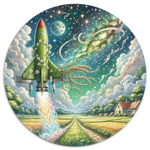 Rocket 1000 Stück Puzzle Verringerter Druck Raumfahrzeug Rundes Puzzle Spiele Wand Dekoration Geschenk (67.5x67.5cm)​ von XDDBYUIZP
