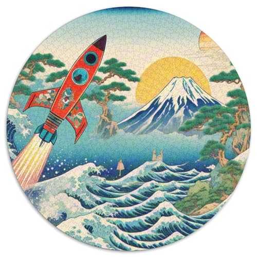 Rocket 1000 Stück Puzzle Verringerter Druck Raumfahrzeug Rundes Puzzle Spiele Wand Dekoration Geschenk (67.5x67.5cm)​ von XDDBYUIZP