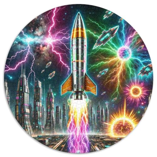 Rocket 1000 Stück Puzzle Verringerter Druck Raumfahrzeug Rundes Puzzle Spiele Wand Dekoration Geschenk (67.5x67.5cm)​ von XDDBYUIZP