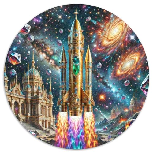 Rocket 1000 Stück Puzzle Verringerter Druck Raumfahrzeug Rundes Puzzle Spiele Wand Dekoration Geschenk (67.5x67.5cm)​ von XDDBYUIZP