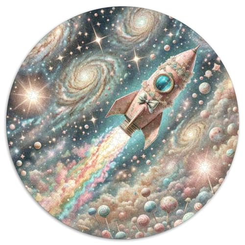 Rocket 1000 Stück Puzzle Verringerter Druck Raumfahrzeug Rundes Puzzle Spiele Wand Dekoration Geschenk (67.5x67.5cm)​ von XDDBYUIZP