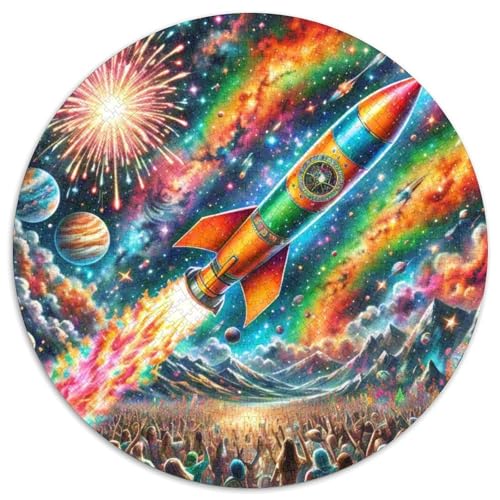 Rocket 1000 Stück Puzzle Verringerter Druck Raumfahrzeug Rundes Puzzle Spiele Wand Dekoration Geschenk (67.5x67.5cm)​ von XDDBYUIZP