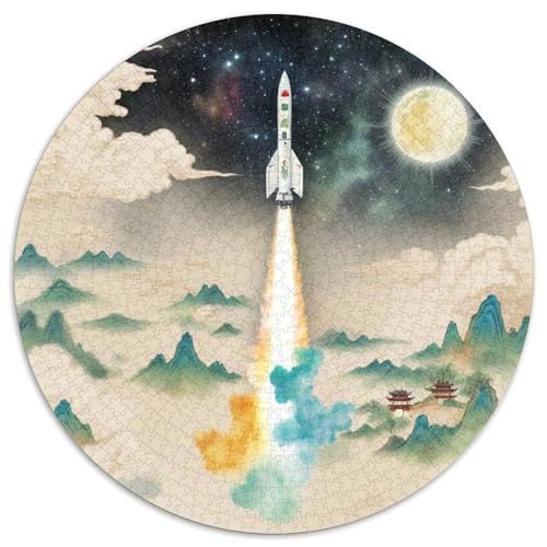Rocket 1000 Stück Puzzle Verringerter Druck Raumfahrzeug Rundes Puzzle Spiele Wand Dekoration Geschenk (67.5x67.5cm)​ von XDDBYUIZP