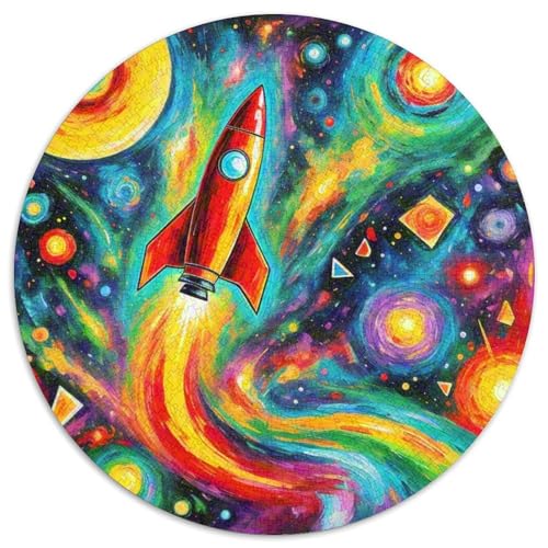 Rocket 1000 Stück Puzzle Verringerter Druck Raumfahrzeug Rundes Puzzle Spiele Wand Dekoration Geschenk (67.5x67.5cm)​ von XDDBYUIZP