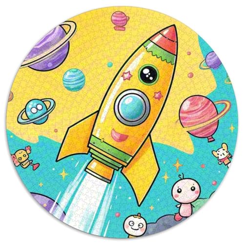 Rocket 1000 Stück Puzzle Verringerter Druck Raumfahrzeug Rundes Puzzle Spiele Wand Dekoration Geschenk (67.5x67.5cm)​ von XDDBYUIZP
