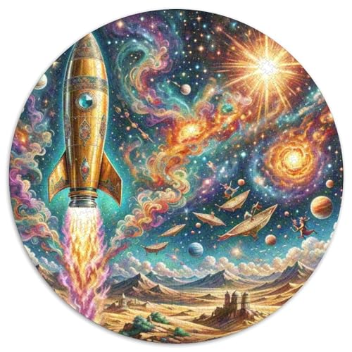 Rocket 1000 Stück Puzzle Verringerter Druck Raumfahrzeug Rundes Puzzle Spiele Wand Dekoration Geschenk (67.5x67.5cm)​ von XDDBYUIZP