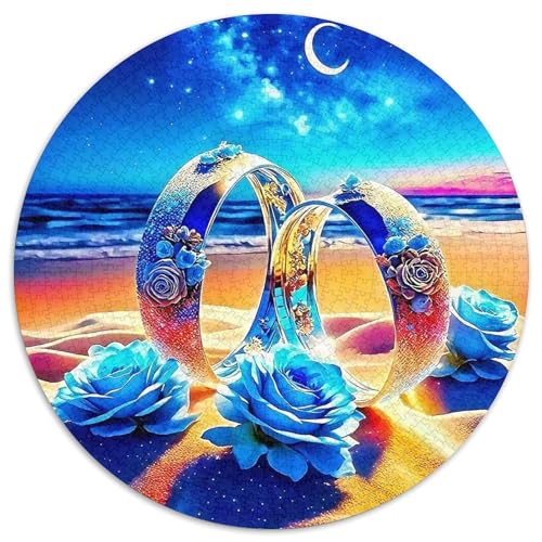 Rose 1000 PCS Puzzles Stressabbau Spielzeug Für Familienpuzzle Circular Puzzles Puzzle-Spiele Wand Dekoration Geschenk (67.5x67.5cm) von XDDBYUIZP
