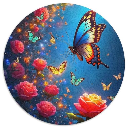 Rose 1000 Stück Puzzle VerringerterDruck Rundes Puzzle Puzzle-Spiele Wand Dekoration Geschenk (67.5x67.5cm) von XDDBYUIZP