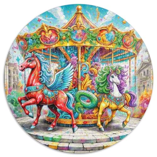 Rotierende Trojaner 1000 PCS Puzzles Stressabbau-Spielzeug Für Erwachsene Kinder schön Rund Puzzle-Spiele Wand DekoRatteteion Geschenk (67.5x67.5cm)​ von XDDBYUIZP