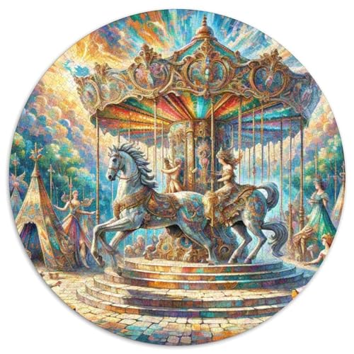 Rotierende Trojaner 1000 Stück Puzzle Stressabbau Spielzeug Für Familienpuzzle schön Rund Puzzle-Spiele Wand DekoRatteteion Geschenk (67.5x67.5cm)​ von XDDBYUIZP