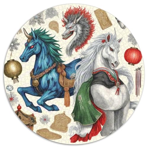 Rotierende Trojaner 1000 Stück Puzzle VerringerterDruck schön Circular Puzzle-Spiele Wand DekoRatteteion Geschenk (67.5x67.5cm)​ von XDDBYUIZP