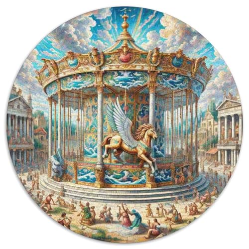 Rotierende Trojaner 1000 Stück Puzzle VerringerterDruck schön Circular Puzzle-Spiele Wand DekoRatteteion Geschenk (67.5x67.5cm)​ von XDDBYUIZP