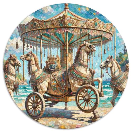 Rotierende Trojaner 1000 Stück Puzzles Stressabbau-Spielzeug Für Erwachsene Kinder schön Rund Puzzle-Spiele Wand DekoRatteteion Geschenk (67.5x67.5cm)​ von XDDBYUIZP