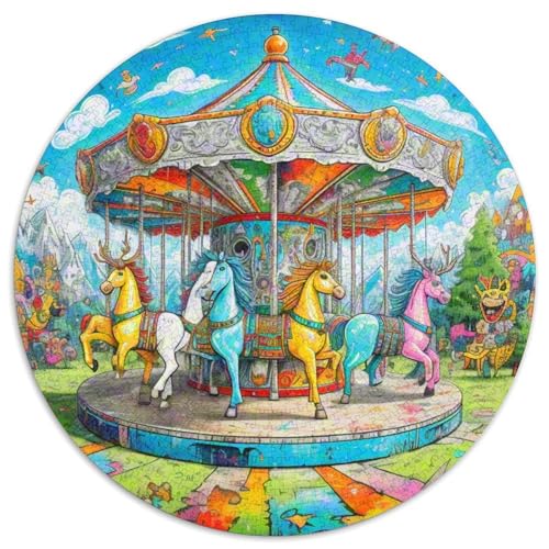 Rotierende Trojaner 1000 Stück Puzzles Stressabbau-Spielzeug Für Erwachsene Kinder schön Rundes Puzzle-Spiele Wand DekoRatteteion Geschenk (67.5x67.5cm)​ von XDDBYUIZP