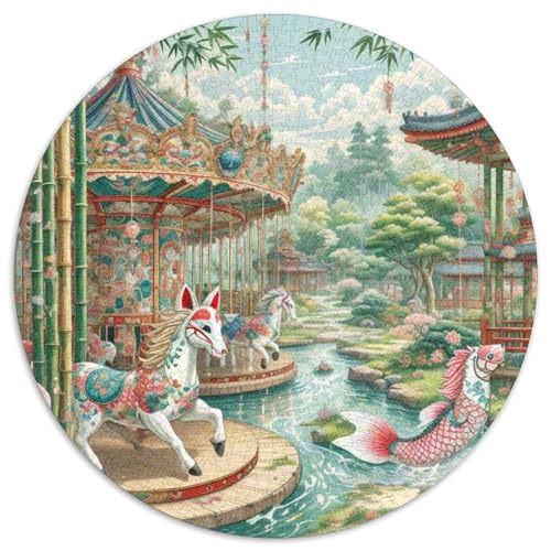 Rotierende Trojaner 1000 Stück Puzzles Stressabbau Spielzeug Für Familienpuzzle schön Rund Puzzle-Spiele Wand DekoRatteteion Geschenk (67.5x67.5cm)​ von XDDBYUIZP