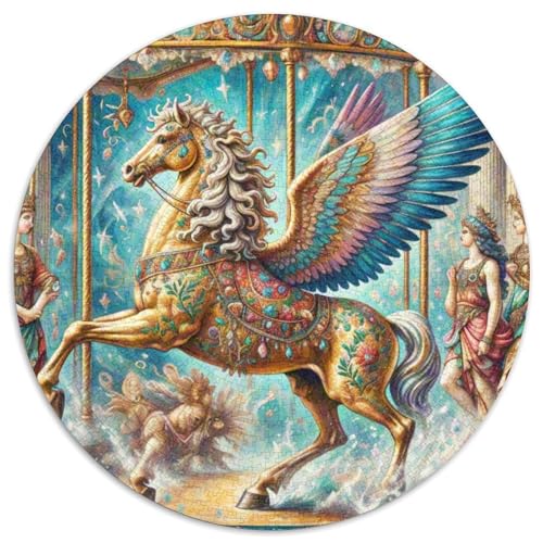 Rotierende Trojaner 1000 Stück Puzzles VerringerterDruck schön Circular Puzzle-Spiele Wand DekoRatteteion Geschenk (67.5x67.5cm)​ von XDDBYUIZP