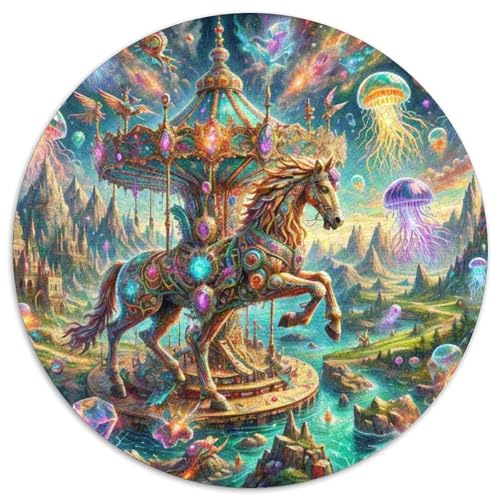 Rotierende Trojaner 1000 Stück Puzzles VerringerterDruck schön Runden Puzzle-Spiele Wand DekoRatteteion Geschenk (67.5x67.5cm)​ von XDDBYUIZP